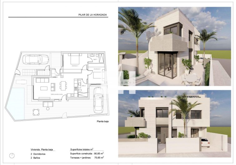 Obra Nueva - Bungalow en planta baja - Pilar de la Horadada - pueblo