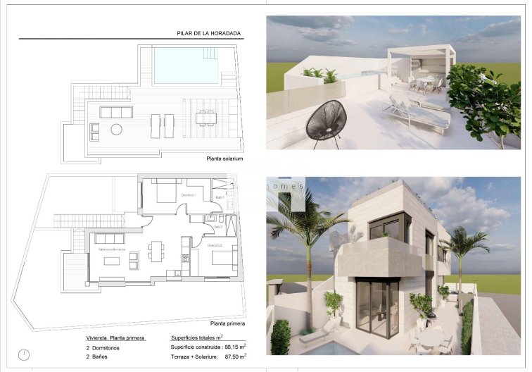 Obra Nueva - Bungalow en planta alta - Pilar de la Horadada - pueblo