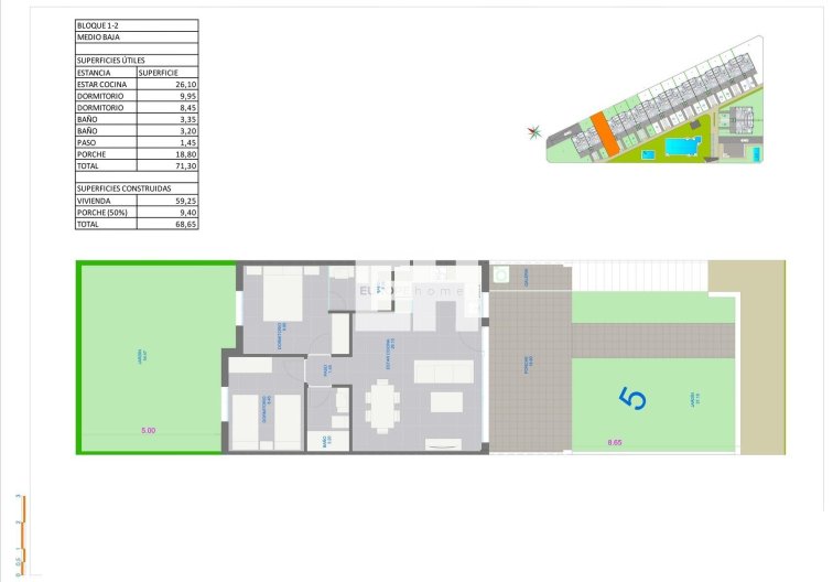 Obra Nueva - Bungalow en planta baja - Pilar de la Horadada - pueblo