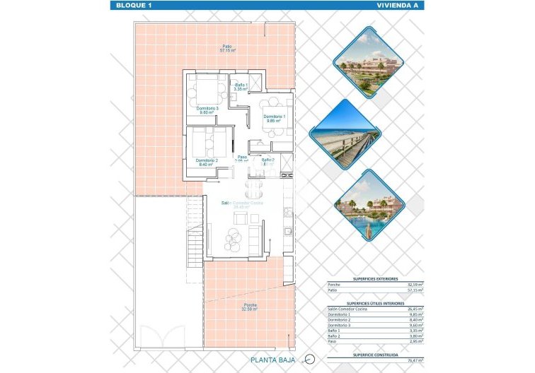 Construction Neuve - Bungalow au rez-de-chaussée - Pilar de la Horadada - Lo Monte