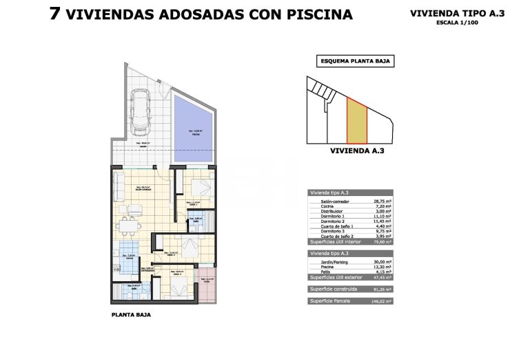 Obra Nueva - Bungalow en planta baja - Pilar de la Horadada - pueblo