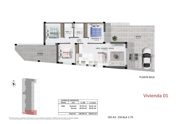 Obra Nueva - Bungalow en planta baja - Pilar de la Horadada - pueblo